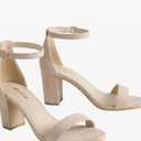 Ankis Heels for Women Open Toe Ankle Strap Chunky Heel Sandals 2.75 Inch Size 7