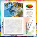 2 x CSZPPQAF Mediterranean Lemon Tree Paint by Numbers for Adults Beginner, Seaside Landscape Paint by Number Kits on Canvas, DIY Oil Painting Watercolor Color by Numbers for Home Wall Decor 12X16inch