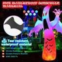 12FT Halloween Inflatables Giant Ghost with Wings Outdoor Decorations Colorful Flashing and Flame Lighting Blow Up Yard for Halloween Outdoor Yard Decorations, Garden, Lawn, Indoor