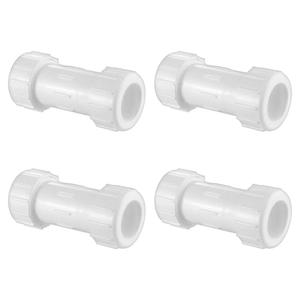 EVERFLOW  3/4 Inch PVC Compression Coupling, Pipe Connection, IPS Coupling, Compression Fitting, Quick Connecting Piping and Repairs of PVC Pipe, 3/4" SCH 40, White 4 Pack