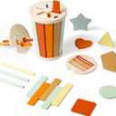 Montessori Toys for 1 2 3 Year Old, 3 in 1 Wooden Learning Color Sorting Toys for Toddlers 12-36 Month Old, Wooden Educational Toy, Fine Motor Developmental Sensory Matching Games