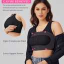 BRABIC Front Closure Post Surgical Compression Everyday Bra for Women Mastectomy with Removable Breast Support Band, L