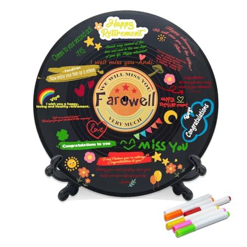 Farewell Guest Book Alternative Signature Vinyl Record Congrats, Retirement Party Vinyl Record Guest Book Supplies Decorations Going Away Gifts for Men Women, We Will Miss You Farewell Party 6 Pack