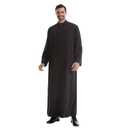 Men's Dishdasha Muslim Clothes Maxi Shirt Robe Stand Collar Kaftan for Men Dubai Thobe 1PC Ethnic Clothes, StyleH Black, XL
