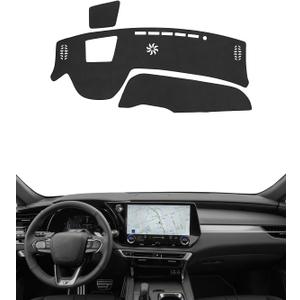 BIBLOZ Dash Cover for Lexus RX RX 350/ RX 350h/ RX 450h+/ RX 500h 2023 2024 2025 2026 Accessories Black Flannel Dashboard Cover Mat Car Dashboard UV Sun