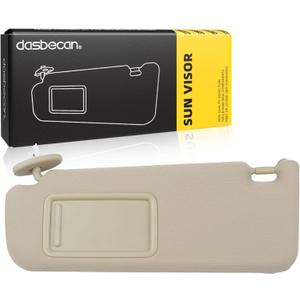 Dasbecan Left Driver Side Sun Visor with Light Compatible with Toyota Camry 2012-2017 Beige Replaces 74320-06610-B1 74320-06610-B2 74320-06611-B2 74320-33F40-B0