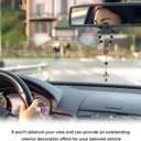 Car Rosary for Rearview Mirror, Personalized Catholic Rosary Auto Interior Blessing Pendant, Virgin Mary & Crucifix Car Charm Mirror Hanging Ornament for Women Men (Black)