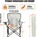 Camping Chairs, High Back Breathable Mesh Camping Chair 300 LBS Capacity, Portable Outdoor Lawn Chair Folding with Cup Holder for Picnic, Lawn, Beach, Fishing and Sports (Grey), Large