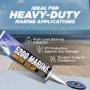 [Black] 5200 Marine Sealant - Fast Cure, High Bond Strength, UV Resistant Underwater 5200 Fast Cure, Marine Adhesive Sealant for Boats, Hulls, Decks, & RVs Marine Caulk Black 3oz