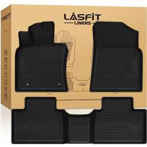 LASFIT Floor Mats for Toyota Camry 2025-2026 Hybrid/LE/SE/XSE/XLE, All Weather Custom Fit TPE Floor Liner for Camry 2025 Front & Rear 2 Row Car MatsBlack.