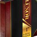 3 Ring Binder 1 Inch, Locking D-Ring Holds 220 Sheets, Heavy Duty Durable Presentation Folder for Documents, 8.5x11 Letter Size, Gold Foil Embossed, Maroon Turned Edge - Performore