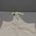 MakeMeChic Women's Backless Halter Top Twist Deep V Neck Sexy Cute Summer Tank Top (Large, Beige)