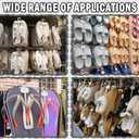 Novabright 50 Pcs Sandal Hangers 7 Inch Plastic Flip Flop Holder Organizer Small Shoe Hooks Hanging Rack Shoe Hangers for Retail Beach Shop Display Home Storage(White)