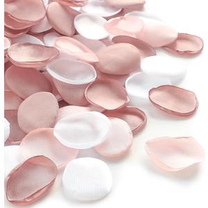 Floroom 300pcs Rose Petals Dusty Rose Blush Faux Silk Flower Petals for Wedding Flower Girl Basket Aisle Scatter Dinner Table Centerpieces Party Confetti Bridal Shower Romantic Night Decoration
