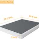SHLAND Box Spring Queen - 3 Inch Heavy Duty Low Profile Metal Queen Box Springs for Bed, Mattress Foundation, Easy Assembly,Easy Clean Cover