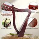 Lyre Harp, 23 Inches 15-String Zelkova Lyra Harp Kit, Stringed Musical Instruments with Tuning Wrench Gig Bag Instructions Extra Strings for Beginners Adults