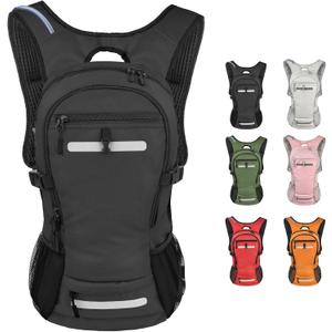 Zavothy 18L Water-Resistant Hydration Backpack Fits for 2L/3L Water Bladder  Hidden Helmet Compartment & Detachable Rain Cover  Insulated Hiking Daypack for Cycling, Camping, Running (Men/Women) (Black)