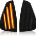 Pair Side Marker Lights Compatible with 2006-2010 Charger Smoke Lens Amber Light Signal Corner Lights 4806218AD 4806219AD