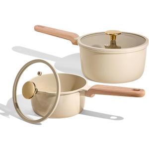 CAROTE 1.6Qt & 3.0Qt Sauce Pan Sets with Lid Ceramic Nonstick Pot Set Non Toxic Saucepan with Stay-cool Handle Small Kitchen Cooking Pots, Easy to Clean, Induction Comptable, PFOA FREE CAROTE 1.6Qt & 3.0Qt Sauce Pan Sets with Lid Ceramic Nonstick Pot Set Non Toxic Saucepan with Stay-cool Handle Small Kitchen Cooking Pots, Easy to Clean, Induction Comptable, PFOA FREE