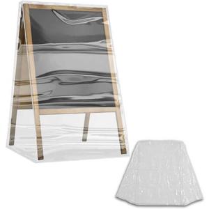 A Frame Sign Cover - Transparent Waterproof PVC 6 Mil Thick 20 x 40 Inch Chalkboard Protector for Outdoor Shop Cafe Burger Store Dustproof Snowproof