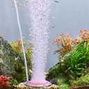 hygger Aquarium Air Stone, 3.4 Inch Nano Air Stone Makes Super Tiny Bubbles, Ultra Quiet Dissolved Oxygen Diffuser Small Airstone with Stainless Steel Base for Aquarium, Fish Tank & Hydroponic, Round