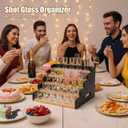 5-Tier Shot Glass Display Rack, Shot Glass Display Shelf, Holds 35 Glasses For Home And Bar Birthday Party Displays