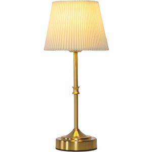 Cordless Table Lamp Portable, 3 Light Colors & Brightness Adjustable , 5400mAh Battery Operated Rechargeable, Wireless Lamp for Kitchen Counter Bedroom Living Room, LED Vintage Lamp (Gold Brass) (1 Pack)