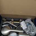 3 Handles Tub Shower Faucet Set with 10 Spray Handheld Shower 4.7 Inch Shower Handheld Shower Tub Kit Wall Mounted Shower System with Tub Spout Brushed Nickel Shower Fixtures Tub and Shower Trim Kit