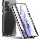 SURITCH for Samsung Galaxy S22 Ultra Clear Case 6.8" (Only), [Built-in Screen Protector] Full Body Protective Hard Shell+Soft TPU Phone Case for Samsung S22 Ultra -(Black Edge)