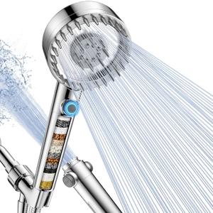 Ion Drops Filtered Shower Head with Handheld, High Pressure Showerhead with Filters for Hard Water Softener, Detachable Handheld Shower Heads with ON/OFF Switch for Pets, Remove Chlorine (Chorm)