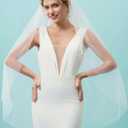 Wedding Veil, 1 Tier Pearl Bridal Veil, With Metal Comb Veils for Women Wedding (White)