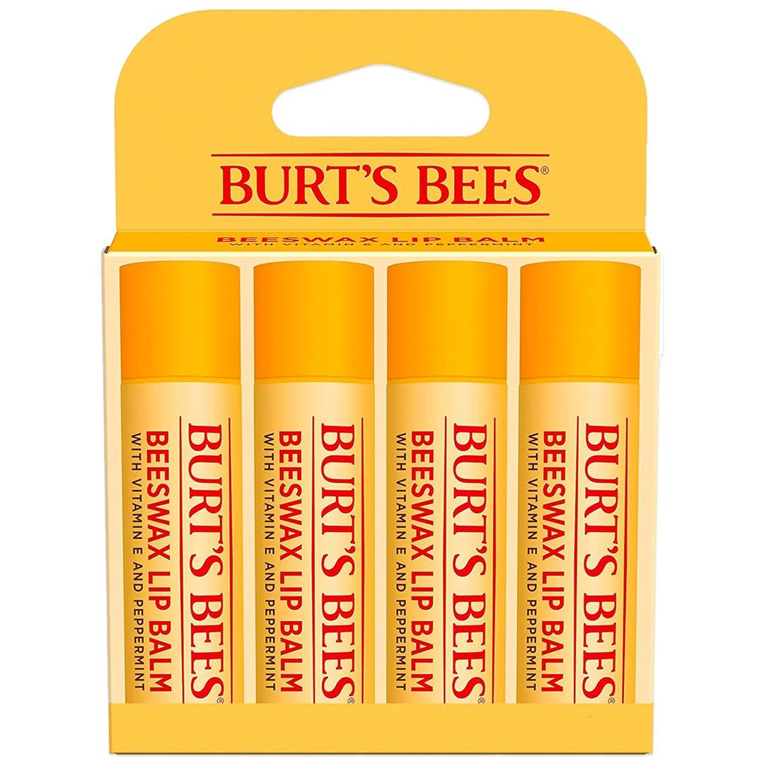 Burt's Bees Lip Balm - Original Beeswax, Lip Moisturizer With Responsibly Sourced Beeswax, Tint-Free, Natural Origin Conditioning Treatment, 4 Tubes, 0.15 oz.