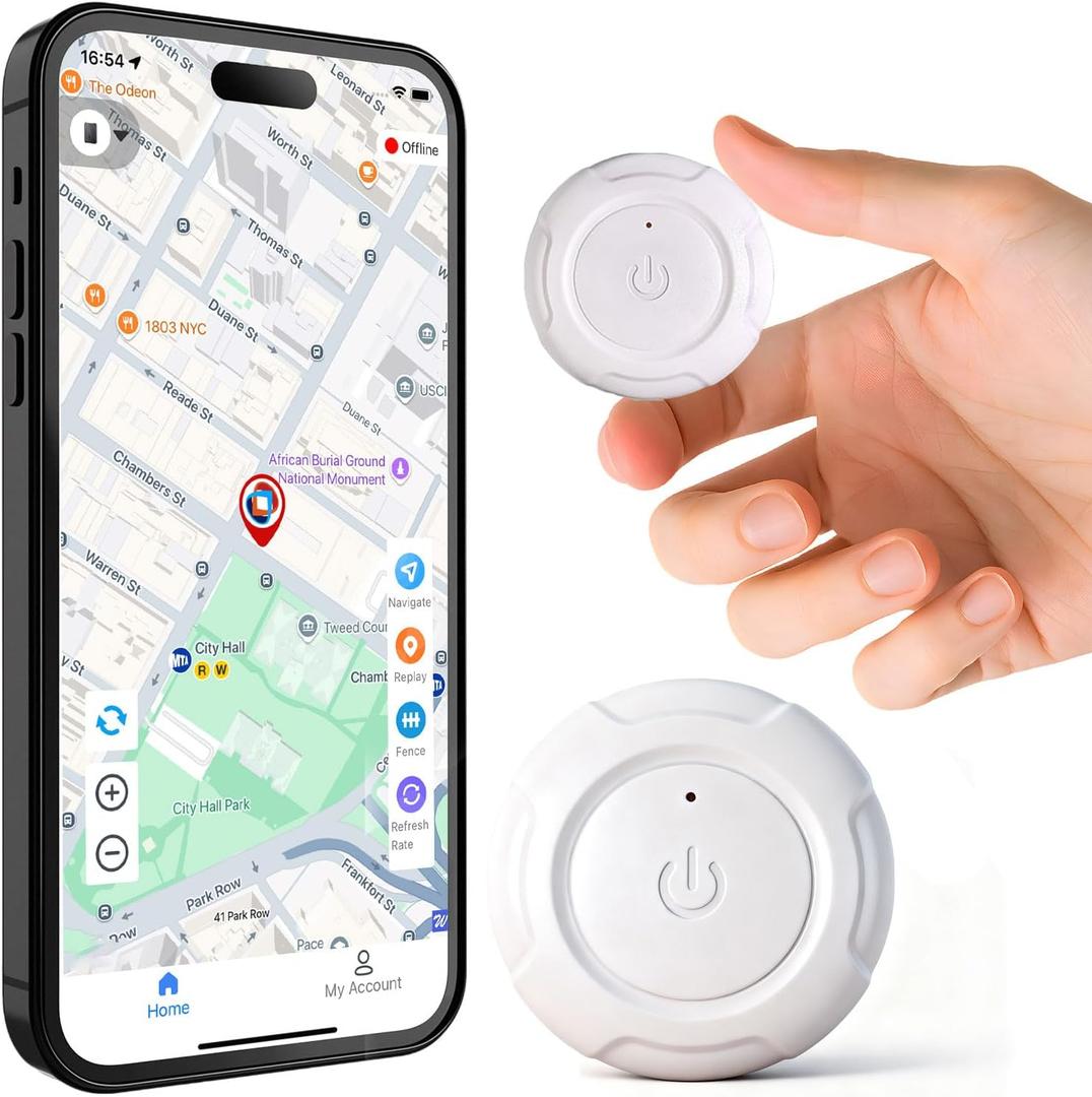 GPS Tracker for Vehicles, No Monthly Subscription, iOS & Android App, Magnetic Mount IP67 Waterproof, Built-in Speaker, 2-Year Battery, Location History and Sharing