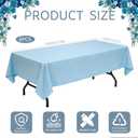Table Cloths Disposable 6 Pack Light Blue, 108x54 Inch Blue Plastic Tablecloth Waterproof Rectangle Table Covers for Wedding, Birthday, Bridal Shower, Graduation, Prom, Disco & Party Supplies