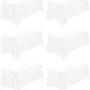  10 Pack White Tablecloth 90x156 Inch Rectangle Tablecloth Rectangular Polyester Table Cloth Stain and Wrinkle Resistant Washable Fabric Table Covers for Wedding Parties