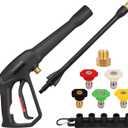 High Pressure Washer Spray Gun kit with Jet Wand and 5 Spray Nozzle Tips, Compatible with for Karcher, Ryobi, Powerstroke Pressure Washer- 2000 PSI MAX