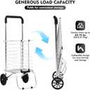Shopping Carts Folding Cart Foldable Shop Truck Heavy Duty Hand Truck 35Ltr Foldable Shopping Grocery 2 Wheels Cart Steel Grocery Hard Wearing Easy Storage (2wheels)