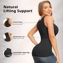 Shapewear Camisoles With Built in Bra Tummy Control Compression Tank Tops for Women Body Shaper Padded Tanks (Black, L)