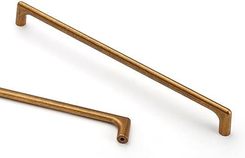 Asidrama 10 Pack 10 Inch(256mm) Antique Brass Cabinet Pulls Cabinet Handles Cupboard Handles Kitchen Cabinet Hardware for Cupboard Drawer Pulls