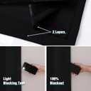 ChrisDowa 100% Blackout Curtains for Bedroom with Black Liner, 2 Thick Layers Total Blackout Thermal Insulated Grommet Long Window Curtains 2 Panels Set (Black, 52 x 95 Inch)