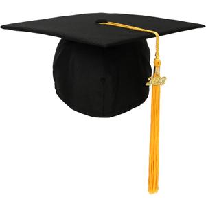 2 x Newrara Graduation Unisex Matte Adult Graduation Cap with Tassel (Blackgold)