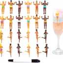 NPW Drinking Buddies Ultimate Party Edition Drink Markers & Wine Glass Charms  Customizable with Pen - Wedding & Large Party Accessories with Pen (24 Count, Mixed Male & Female Buddies)