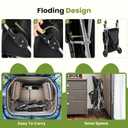 Smug 3 Wheels Pet Stroller, Dog and Cat Strollers, Storage Basket and Cup Holder, Breathable Mesh, Lightweight Travel Carrier, Waterproof and Foldable for Small Pets Outdoor Walk, Black