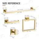 TQKAG 5-Piece Bathroom Accessories Set Brushed Gold Bathroom Hardware Set SUS304 Stainless Steel Classic Wall Mounted Towel Bar Sets 23.6" Towel Rack for Bathroom, Brushed Gold