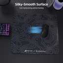 Attack Shark CM05 Contour Glass Gaming Mousepad,Nano-Micro-Etched Texture,Smooth Glass Surface,High Accuracy,Fast-Moving,Anti-Scratch,PU Leather Super Non-Slip Base,Large Size(450×400mm),Black contour, 17.7L x 15.7W inches