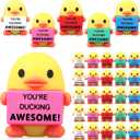 Gejoy 25 Pcs Mini Rubber Duck Toys Gifts Mini Colorful Ducks Decorations and Encouragement Birthday Motivational Positive Gifts for Colleague Staff Teacher