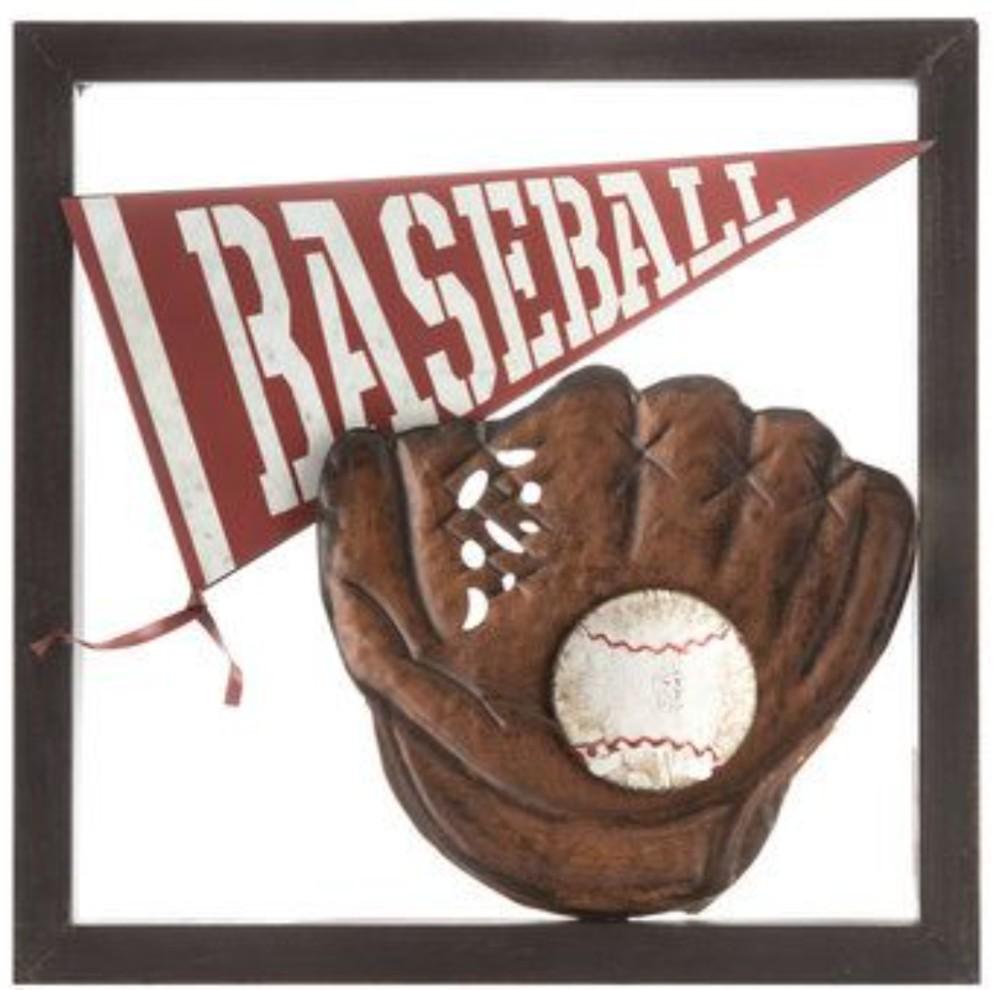 16x16 Metal Baseball Sign Rustic, Man Cave, Kids Room
