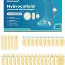 Hydrocolloid Blister Bandages for Feet - 30ct Gel Blister Bandages - Blister Cushions for Heel, Toe - Blister Prevention for Travel - Water Resistant Bandages Pads (Variety Pack)