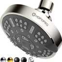 HOPOPRO Upgraded 9 Settings High Pressure Shower Head, NBC News Recommended Brand Fixed Showerhead Bathroom Showerhead Multi-functional Rainfall Showerhead for Low Water Flow (Brushed Nickel)