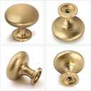 Aged Brass Knobs 12 Pack, Solid Warm Gold Cabinet Knobs, Antique Brass Drawer Knobs, Champagne Bronze Kitchen Cabinet Hardware,Diameter 1-1/5"